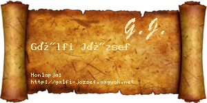 Gálfi József névjegykártya