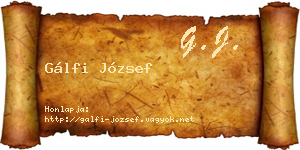 Gálfi József névjegykártya